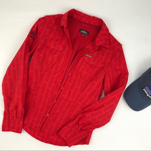 Kailas Bright Red Button Up Shirt - Picture 1 of 7